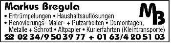 Entrümplungen Haushalts-Firmenauflösungen Transporte u. v. m