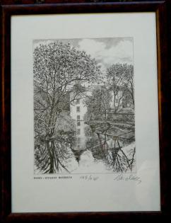 Schloss Borbeck feine alte Grafik B075