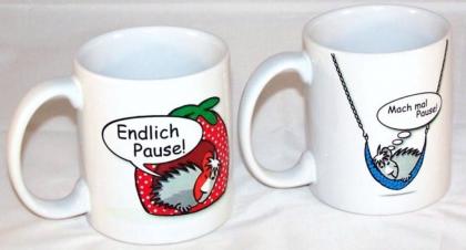 Keramikbecher Tassen mit verschiedenen Motiven
