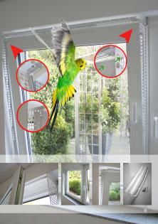 Kippfensterschutz für Vögel ohne das Fenster zu beschädigen