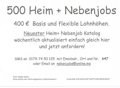 500 Heim Nebenjobs