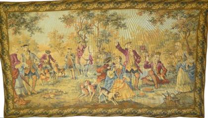 Gobelin antik Jagdbildteppich 115x69 G029