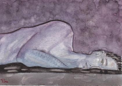 Ansichtskarten Kunstkarten Original Akt-Malerei Nude