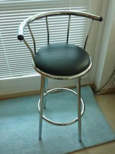3 Barhocker mit Rückenlehne - edelstahl - NEU