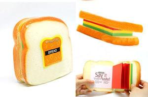 Brot Toast Weissbrot-Notizblock. Originelles Geschenk.