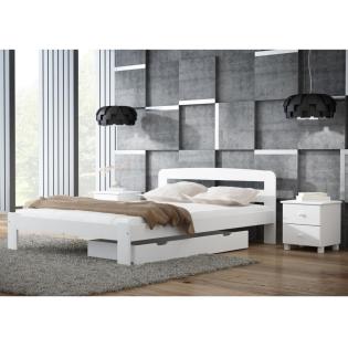 Schlafzimmer-Set Kieferbett 90x200 Bett 2x Nachttisch weiß
