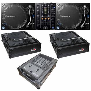 2 Pioneer PLX-1000 Direct Drive Turntables with DJM-450 2-Channel Mixer