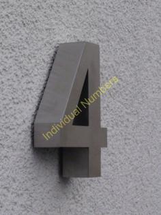 3D Hausnummer Edelstahl 190mm Hoch und 40mm Tief