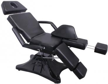 Tattoo-Stuhl hydraulisch Sockel schwarz Sitz schwarz