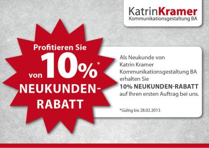 Werbeagentur bietet 10 Neukundenrabatt