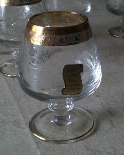 6 Cognacschwenker Muranoglas mit Goldrand Kristall handgearbeitet