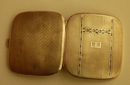 Jugendstil Z i g a r e t t e n e t u i 925er Silber innen vergoldet