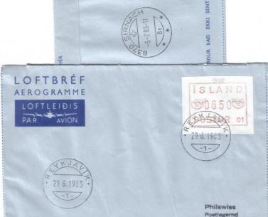 Island Luftpost Iceland Postal History Aerogramme Loftbr f Loftleidis