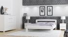 Bett Weißes Holzbett mit Lattenrost Jugendbett 180x200 Doppelbett Holzbett