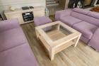 COUCHTISCH KAFFEETISCH EICHENHOLZ WOHNZIMMERTISCH MASSIVHOLZ SOFATISCH 90x90x48