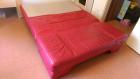 Echt-Leder-Sofa rot ausziehbar zum Schlaf-Sofa Länge 195 cm Sitz-Breite 148 c